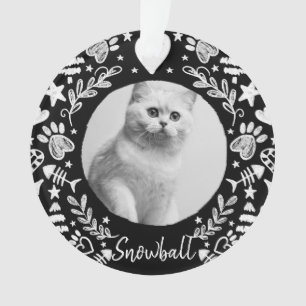 Black Chalkboard Art Frame Cat Memorial Keepsake Ornament