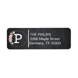 Black Chalkboard Custom Monogram Label