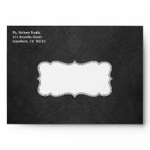 Black Chalkboard Dandelion Wedding Envelopes