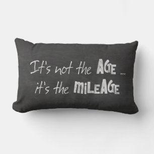 Black chalkboard humour about age lumbar cushion