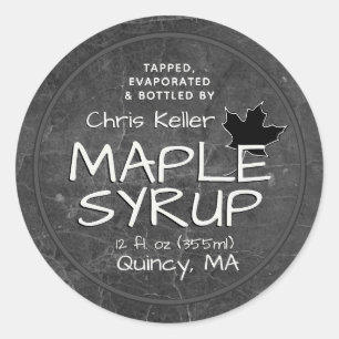 Black Chalkboard Maple Syrup Label