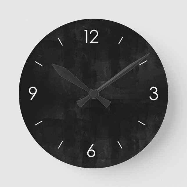 Black Chalkboard Personalised Round Clock (Front)