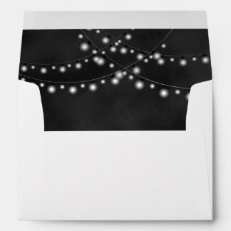 Black Chalkboard String Lights Wedding Envelopes