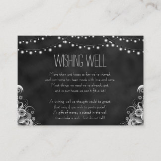 Black Chalkboard String Lights Wishing Well Enclosure Card