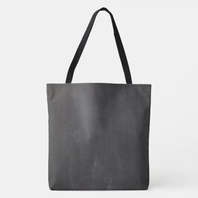 Black Chalkboard Texture Tote Bag (Front)