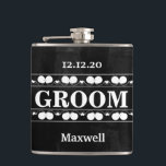 Black Chalkboard The Groomsman Wedding Hip Flask<br><div class="desc">This is Black Chalkboard Groomsman Modern Flask.  This flask feature is a Black Chalkboard background. It is Fully customisable. It is a unique gift that's perfect for weddings,  birthdays,  and special events.</div>