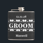 Black Chalkboard The Groomsman Wedding Hip Flask<br><div class="desc">This is Black Chalkboard Groomsman Modern Flask.  This flask feature is a Black Chalkboard background. It is Fully customisable. It is a unique gift that's perfect for weddings,  birthdays,  and special events.</div>
