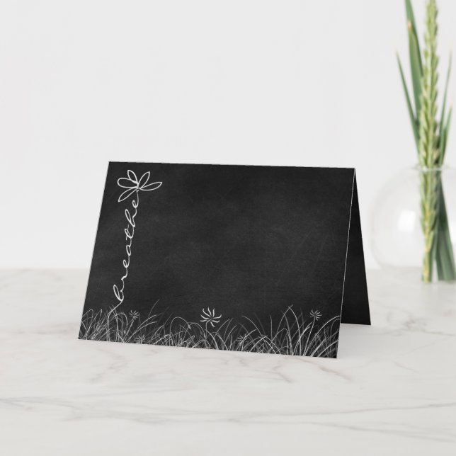 black chalkboard thinking of you card (Front)