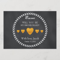 Black Chalkboard Will You Be My Bridesmaid