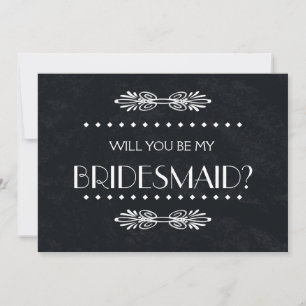 Black ChalkBoard Will you be my Bridesmaid Invitation