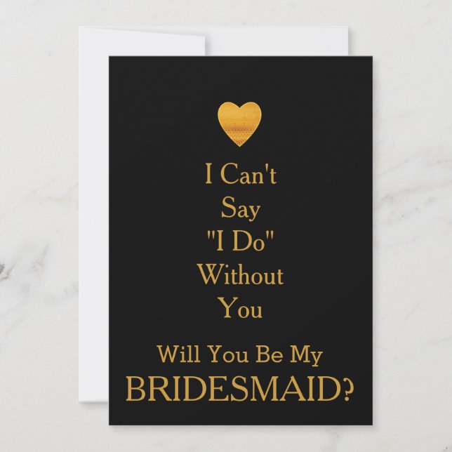 Black Chalkboard Will You Be my Bridesmaid Invitation (Front)