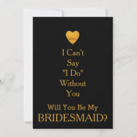 Black Chalkboard Will You Be my Bridesmaid