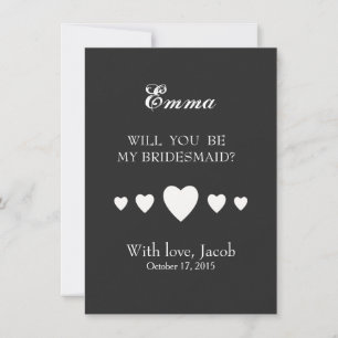 Black Chalkboard Will You Be My Bridesmaid Invitation