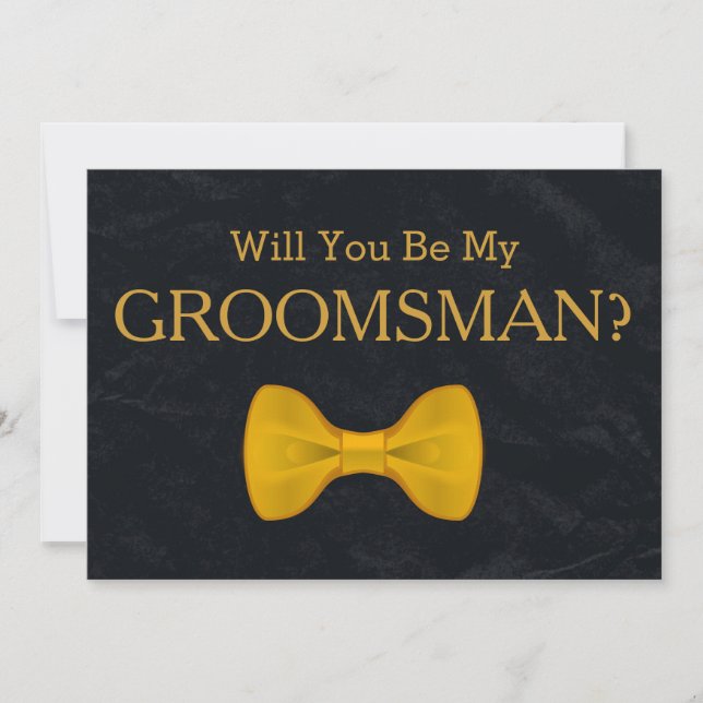 Black Chalkboard Will You Be my Groomsman Invitation (Front)