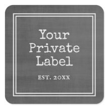 Black Chalkboard Your Private Label Square