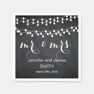 Black Challkboard Wedding Confetti Gold Glitter Napkin