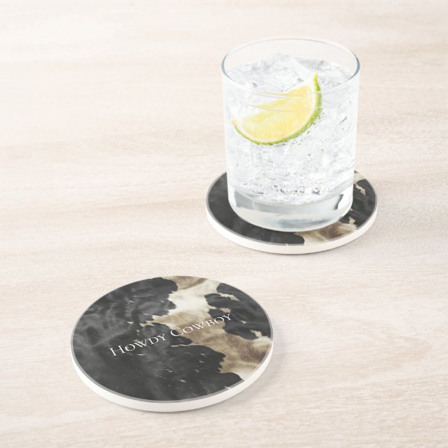 Black Champagne Gold Cowhide   Coaster (Side)