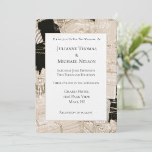 Black Champagne Gold Glam Gifts Wedding Invitation