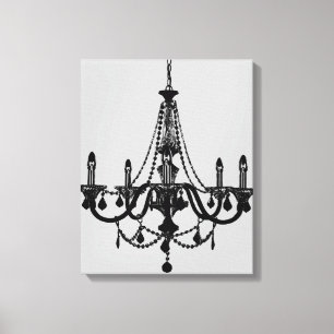 Black Chandelier Canvas Print