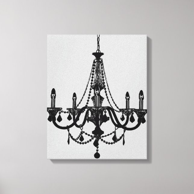 Black Chandelier Canvas Print (Front)