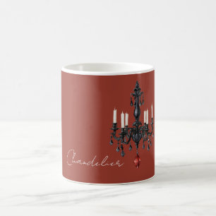 Black Chandelier Red Jewel Coffee Mug