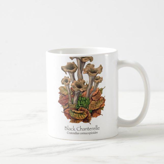 Black Chanterelle Mushroom Coffee Mug (Right)
