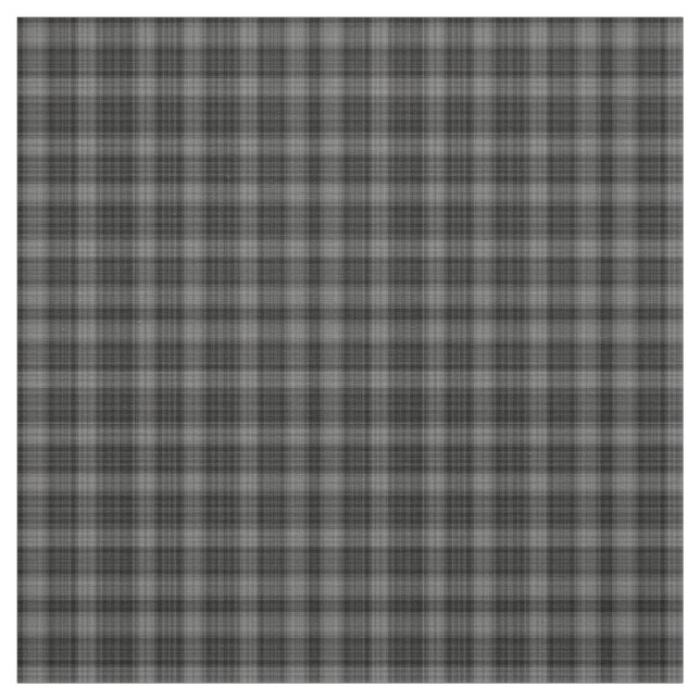 Black Charcoal Gray Tartan Plaid Fabric (Swatch)