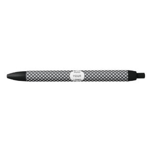 Black Check Buffalo Plaid Pattern Business Logo Ink Pen
