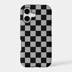 Black checkers on grey background