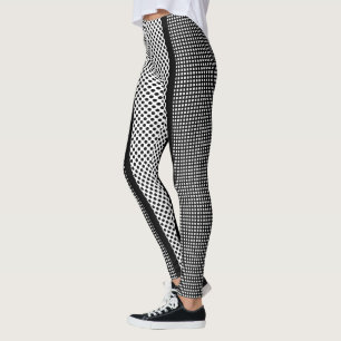 Black Checks Dots Stripes U Choose Bkgrnd Colour Leggings