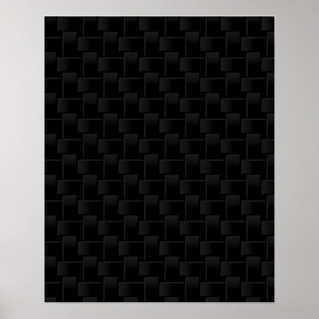 Black chequered pattern poster (Front)