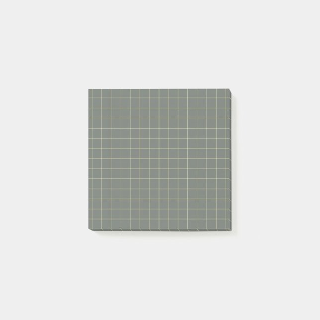Black Chequered Pattern Sleek Grid Design Office  Post-it Notes (Front)