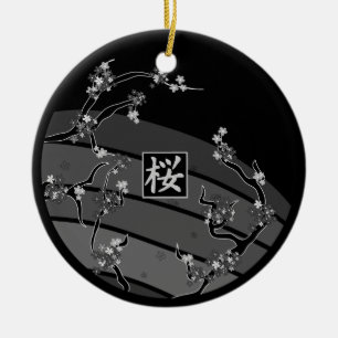 Black Cherry Blossom Tree Ceramic Tree Decoration