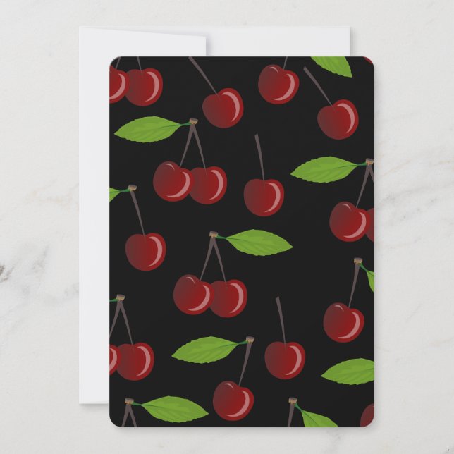 black cherry cherries invitation (Front)