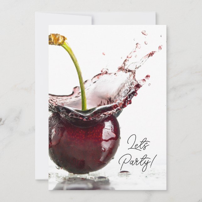 Black Cherry Party Invitation  (Front)