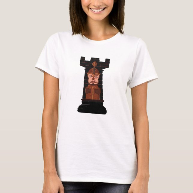 Black Chess Rook T-Shirt (Front)