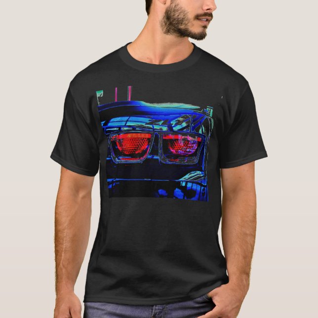 Black Chevrolet Camaro ZL1 Tail Lights and Decal T-Shirt (Front)
