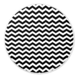 Black Chevron Design - Drawer Knob