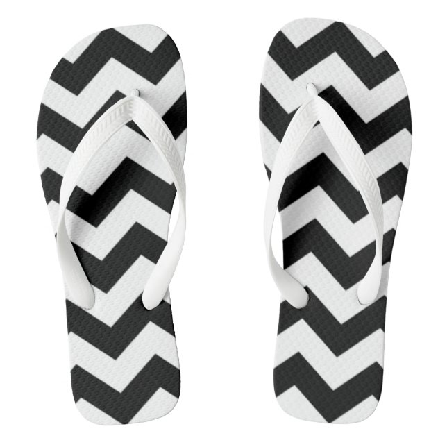 Black Chevron Jandals (Footbed)
