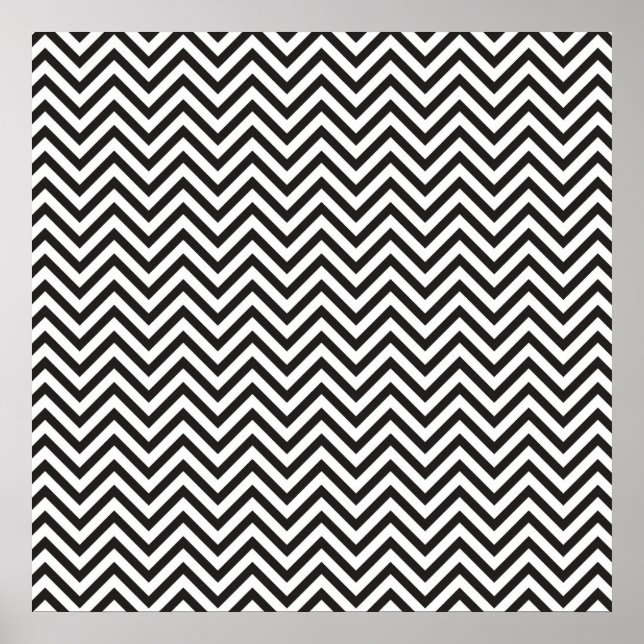 Black Chevron Pattern Poster (Front)