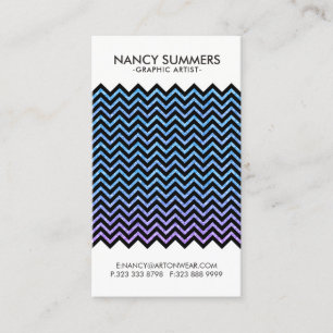 Black Chevron With Colourful Glitter Texture Business Card