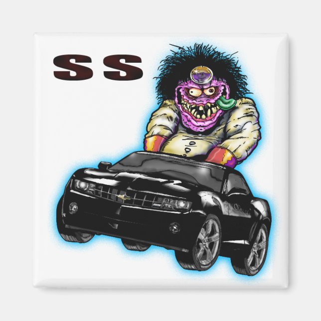 Black Chevy Camaro SS Magnet (Front)