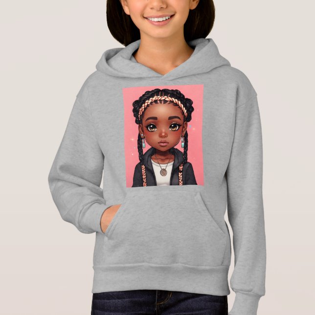 black chibi girl with braids (Front)