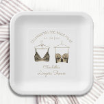 Black Chic Lace Watercolor Lingerie Bridal Shower  Paper Plate<br><div class="desc">Black Chic Lace Watercolor Lingerie Bridal Shower Paper Plates Tableware features elegant black lace bras with your personalised lingerie party,  panty party or bridal shower in elegant script. Personalise by editing the text in the text boxes provided. Created by ©Evco Studio www.zazzle.com/store/evcostudio</div>