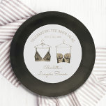 Black Chic Lace Watercolor Lingerie Bridal Shower  Paper Plate<br><div class="desc">Black Chic Lace Watercolor Lingerie Bridal Shower Paper Plates Tableware features elegant black lace bras with your personalised lingerie party,  panty party or bridal shower in elegant script. Personalise by editing the text in the text boxes provided. Created by ©Evco Studio www.zazzle.com/store/evcostudio</div>