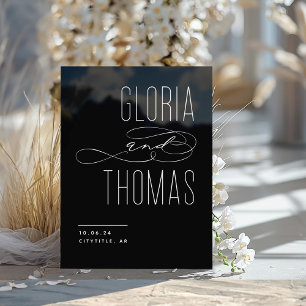 Black Chic Modern Minimalist Wedding Welcome Acrylic Sign