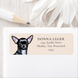 Black Chihuahua Dog Personalized Address