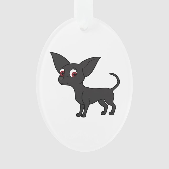 Black Chihuahua Ornament (Front)