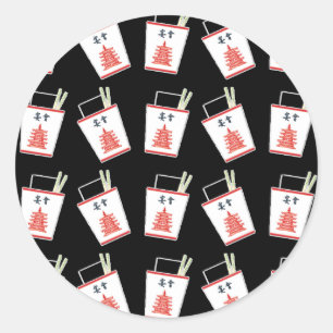 Black Chinese Take Out Classic Round Sticker