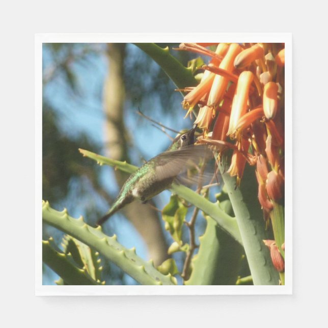 Black-Chinned Hummingbird in Flight Napkin (Front)